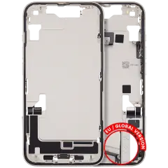 Mid-Frame Housing  W/ Charging Port Flex & Small Parts  For iPhone 14 (EU / Global Version) (Used OEM Pull: Grade A) (Starlight)