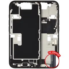 Mid-Frame Housing W/ Charging Port Flex & Small Parts For iPhone 16 Pro (US Version) (Used OEM Pull: Grade C) (Black Titanium)