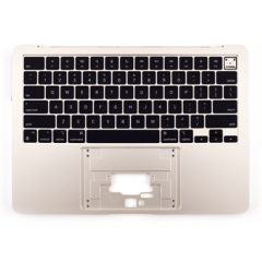 Top Case with Keyboard For MacBook Air 13" A2681 (2022) (ISO Danish) (Genuine OEM) (Starlight)