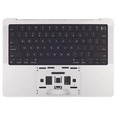 Top Case with Battery and Keyboard For MacBook Pro 14" A2442 (2021)  (ISO Arabic) (Genuine OEM) (Silver)
