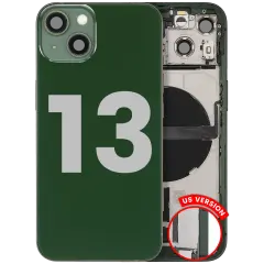 Back Housing W/ Charging Port Flex & Small Parts  For iPhone 13 (US Version) (Used OEM Pull: Grade A) (Green)
