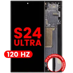 OLED Assembly With Frame For Samsung Galaxy S24 Ultra (US & International Version) (Aftermarket Plus) (120Hz) (Titanium Black)