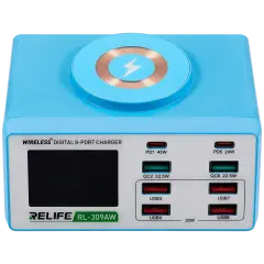 RL-309AW Wireless Digital Display 8-Port Charger 100W (Relife)