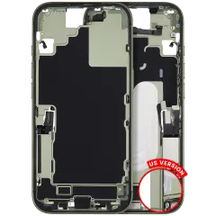 Mid-Frame Housing W/ Charging Port Flex & Small Parts  For iPhone 17 (US Version) (Used OEM Pull: Grade A) (Sage)