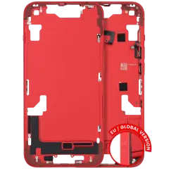 Mid-Frame Housing  W/ Small Parts For iPhone 14 (EU / Global Version) (Used OEM Pull: Grade C) (Red)