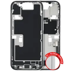 Mid-Frame Housing  W/ Charging Port Flex & Small Parts  For iPhone 16 Pro (EU / Global Version) (Used OEM Pull: Grade B) (White Titanium)