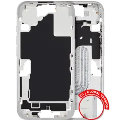 Mid-Frame Housing  W/ Small Parts For iPhone 16 (EU / Global Version) (Used OEM Pull: Grade C) (White)