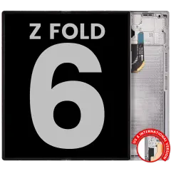 Inner OLED Assembly With Frame For Samsung Galaxy Z Fold 6 5G (US & International) (Used OEM Pull: Grade A) (Silver Shadow)