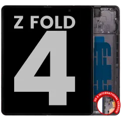 Inner OLED Assembly With Frame For Samsung Galaxy Z Fold 4 5G (US & International) (Used OEM Pull: Grade B/C) (Phantom Black)