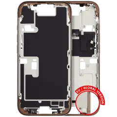 Mid-Frame Housing  W/ Small Parts For iPhone 16 Pro (EU / Global Version) (Used OEM Pull: Grade A) (Desert Titanium)