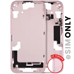 Mid-Frame Housing  W/ Small Parts For iPhone 15 (US Version) (Used OEM Pull: Grade A) (Pink)