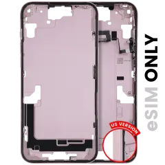 Mid-Frame Housing W/ Small Parts For iPhone 15 Plus (US Version) (Used OEM Pull: Grade C) (Pink)