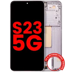 OLED Assembly With Frame For Samsung Galaxy S23 5G (US & International) (Aftermarket Plus) (Pink / Lavender)