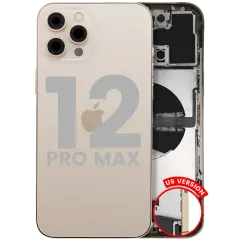 Back Housing W/ Charging Port Flex & Small Parts  For iPhone 12 Pro Max (US Version) (Used OEM Pull: Grade C) (Gold)