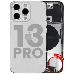 Back Housing W/ Charging Port Flex & Small Parts  For iPhone 13 Pro (US Version) (Used OEM Pull: Grade C) (Silver)
