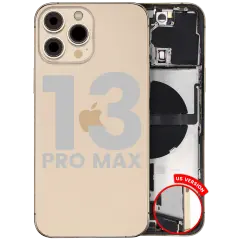 Back Housing W/ Charging Port Flex & Small Parts  For iPhone 13 Pro Max (US Version) (Used OEM Pull: Grade C) (Gold)