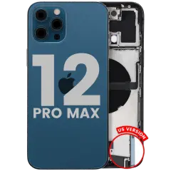 Back Housing W/ Charging Port Flex & Small Parts  For iPhone 12 Pro Max (US Version) (Used OEM Pull: Grade A) (Pacific Blue)