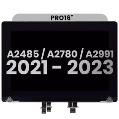 Complete LCD Display Assembly For MacBook Pro 16" A2485 (2021)  Pro /  Max  A2780 (2023)  (Used OEM Pull: Grade B) (Space Gray)
