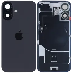 Back Glass with MagSafe Magnet & NFC & Flashlight Flex For iPhone 16 (Genuine OEM) (Black)