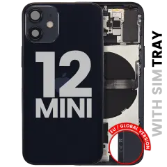 Back Housing W/ Small Parts For iPhone 12 Mini (EU / Global Version) (Used OEM Pull: Grade C) (Black)