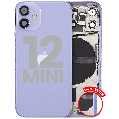 Back Housing W/ Small Parts For iPhone 12 Mini (US Version) (Used OEM Pull: Grade C) (Purple)
