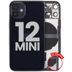 Back Housing W/ Small Parts For iPhone 12 Mini (US Version) (Used OEM Pull: Grade C) (Black)