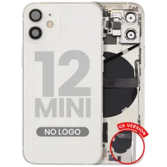 Back Housing W/ Small Parts For iPhone 12 Mini (US Version) (Aftermarket Plus) (White)