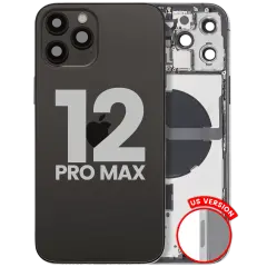 Back Housing W/ Small Parts For iPhone 12 Pro Max (US Version) (Used OEM Pull: Grade A) (Graphite)