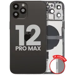 Back Housing W/ Small Parts For iPhone 12 Pro Max (US Version) (Used OEM Pull: Grade C) (Graphite)