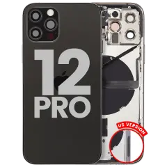 Back Housing W/ Small Parts For iPhone 12 Pro (US Version) (Used OEM Pull: Grade C) (Graphite)