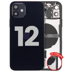 Back Housing W/ Small Parts For iPhone 12 (US Version) (Used OEM Pull: Grade A) (Black)