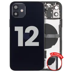 Back Housing W/ Small Parts For iPhone 12 (US Version) (Used OEM Pull: Grade B) (Black)
