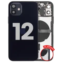 Back Housing W/ Small Parts For iPhone 12 (US Version) (Used OEM Pull: Grade C) (Black)