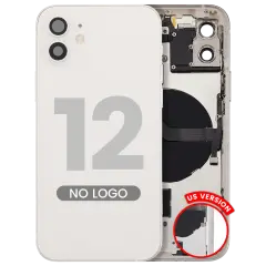 Back Housing W/ Small Parts For iPhone 12 (US Version) (Aftermarket Plus) (White)