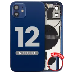 Back Housing W/ Small Parts For iPhone 12 (US Version) (Aftermarket Plus) (Blue)
