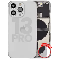 Back Housing W/ Small Parts For iPhone 13 Pro (US Version) (Used OEM Pull: Grade C) (Silver)