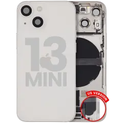 Back Housing W/ Charging Port Flex & Small Parts For iPhone 13 Mini (US Version) (Used OEM Pull: Grade C) (Starlight)