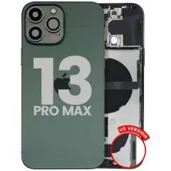Back Housing W/ Charging Port Flex & Small Parts  For iPhone 13 Pro Max (US Version) (Used OEM Pull: Grade C) (Alpine Green)