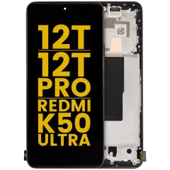 OLED Assembly With Frame For Xiaomi 12T / 12T Pro / Redmi K50 Ultra (Refurbished) (Black)
