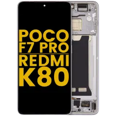OLED Assembly With Frame For Xiaomi Poco F7 Pro / Redmi K80 (Refurbished) (Silver)
