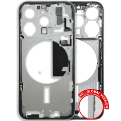 Mid-Frame Housing W/ Small Parts For iPhone 15 Pro (EU / Global Version) (Used OEM Pull: Grade C) (White Titanium)