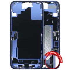 Mid-Frame Housing W/ Charging Port Flex & Small Parts For iPhone 16 Plus (EU / Global Version) (Used OEM Pull: Grade B) (Ultramarine)
