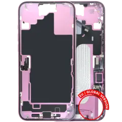 Mid-Frame Housing W/ Charging Port Flex & Small Parts For iPhone 16 Plus (EU / Global Version) (Used OEM Pull: Grade A) (Pink)
