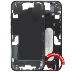 Mid-Frame Housing W/ Small Parts For iPhone 16 (EU / Global Version) (Used OEM Pull: Grade C) (Black)