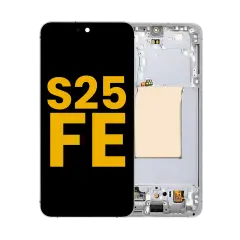 OLED Assembly With Frame For Samsung Galaxy S25 FE 5G (US & International Version) (Refurbished) (White)