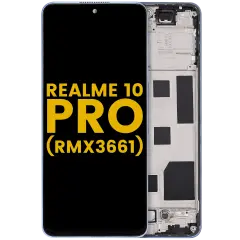 LCD Assembly With Frame For Realme 10 Pro (Refurbished) (Nebula Blue)