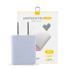 30W Dual-Port Wall Charger with GaN Fast Charging (USB-C + USB-A) (AmpSentrix Pro) (Pink)