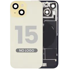 Back Glass w/ MagSafe Magnet & NFC & Flashlight Flex For iPhone 15 (Aftermarket) (Yellow) (No Logo)