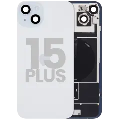 Back Glass w/ MagSafe Magnet & NFC & Flashlight Flex For iPhone 15 Plus (Used OEM Pull: Grade A) (Blue)