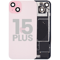 Back Glass w/ MagSafe Magnet & NFC & Flashlight Flex For iPhone 15 Plus (Used OEM Pull: Grade C) (Pink)